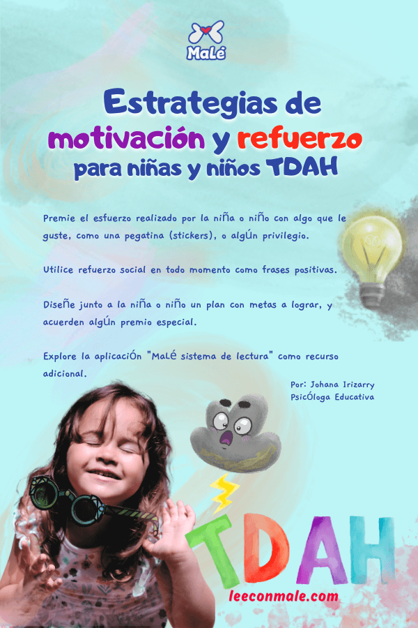 Motivacion para niñas y niños aprendiendo a leer con TDAH